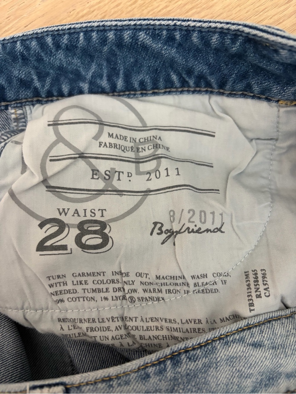 Treasure & Bond Light Blue Denim Roll-Cuff Shorts - Picture 4 of 6